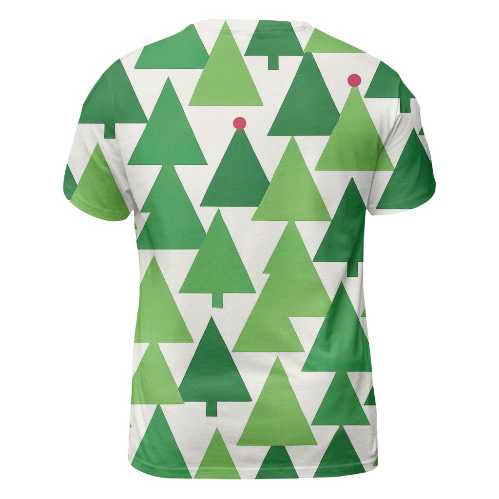 Evergreen Triangle Forest vibrant all-over design tees