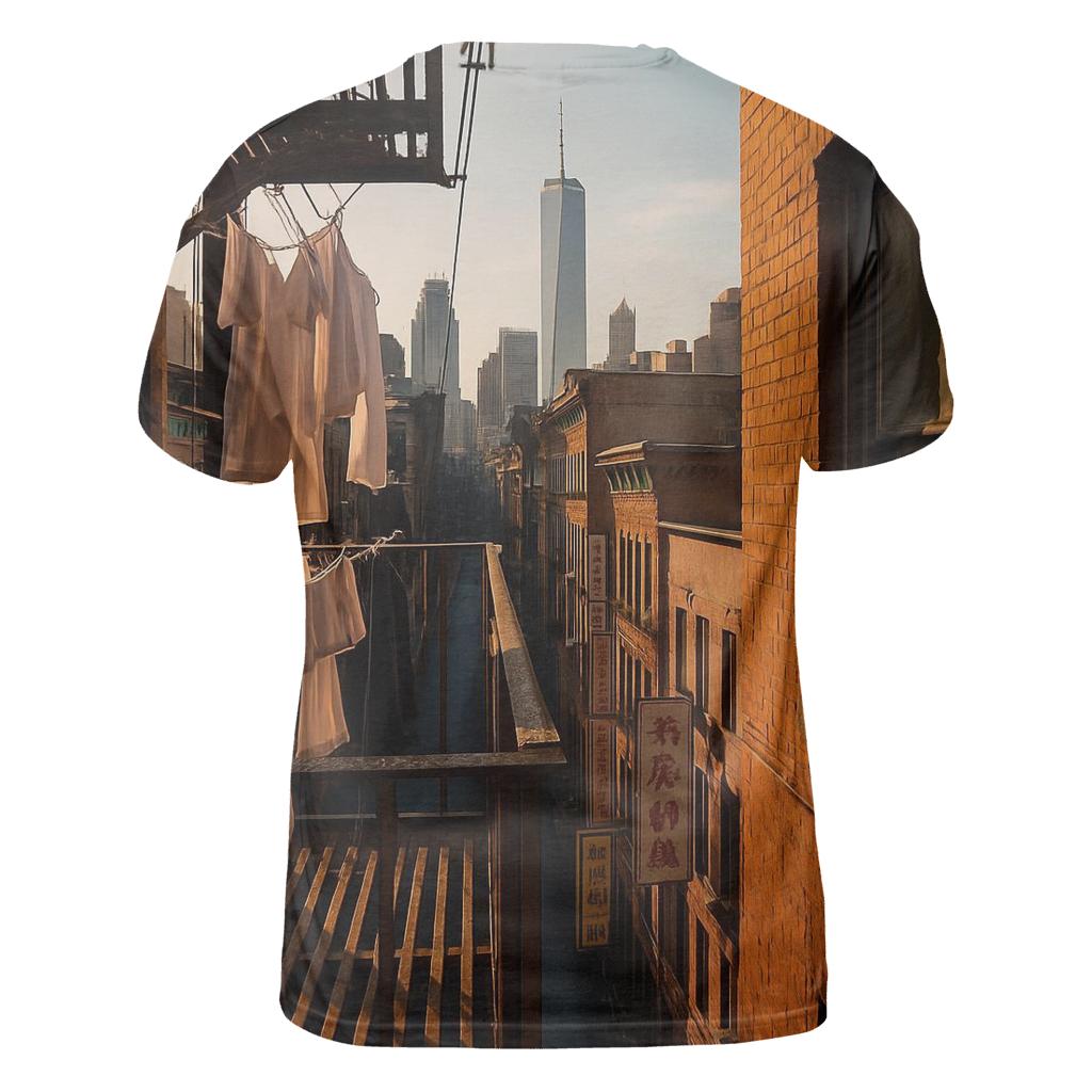 Chinatown Tenement View Toward Downtown trendy printed shirt styles