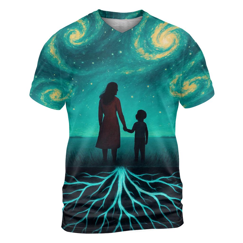 Roots Of Her Heart A Galaxy Beneath Their Feet artistic all-over print tops