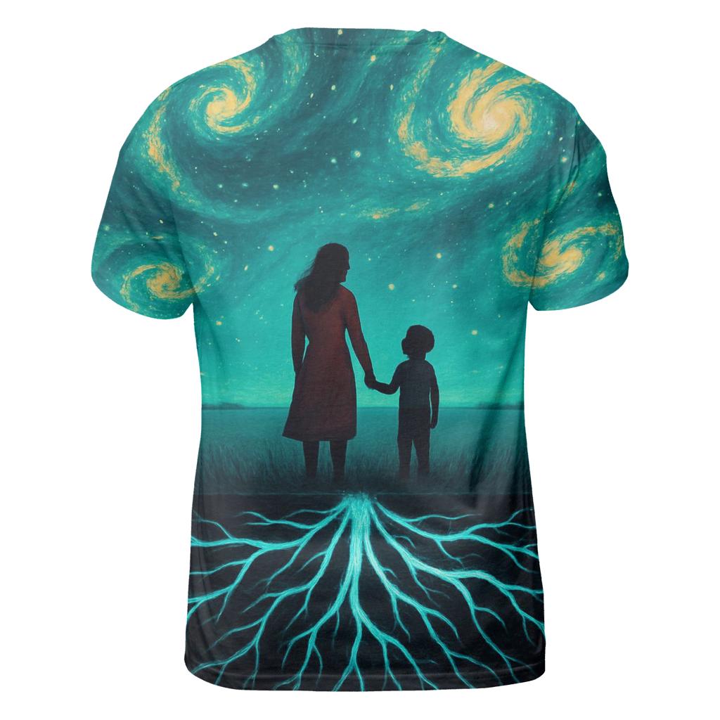 Roots Of Her Heart A Galaxy Beneath Their Feet artistic all-over print tops