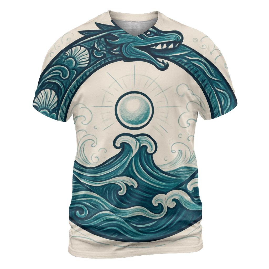 Ocean Tide Pearl Ouroboros unique graphic print tees