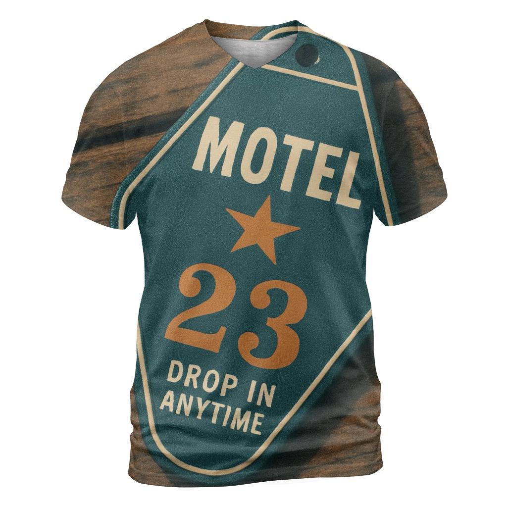 Classic Roadside Motel Key Tag Design statement graphic shirts