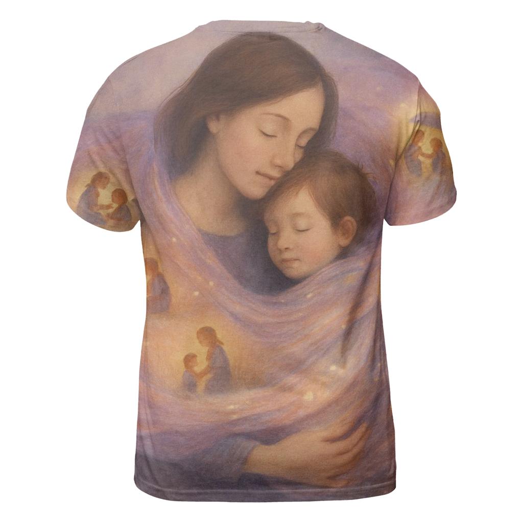 The Time Woven Shawl Moments Draped Around Her Child creative print fashion shirts