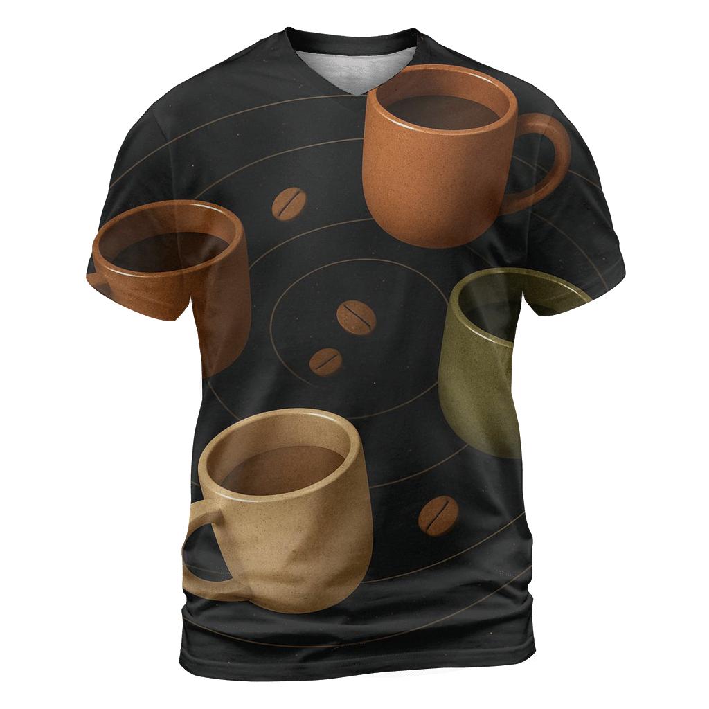 Orbiting Mugs Array trendy printed shirt styles