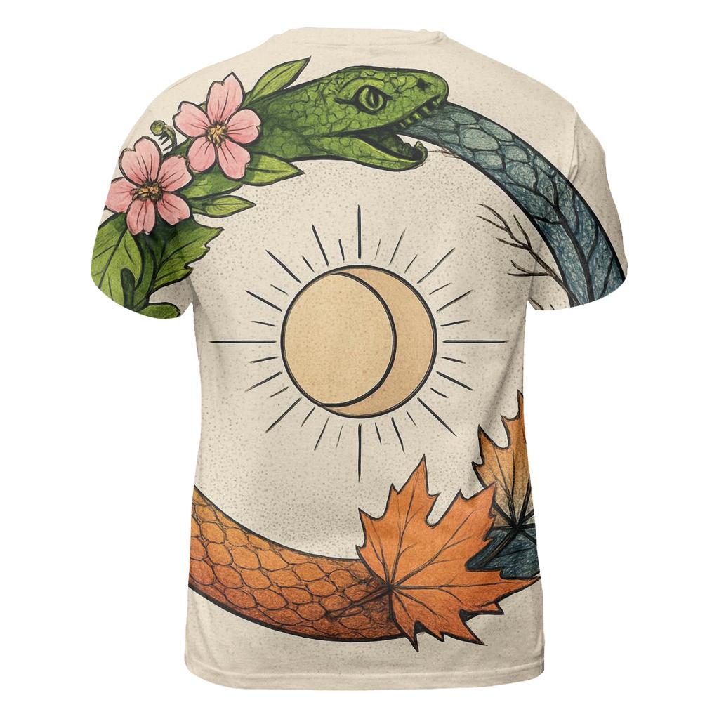 Forest Seasons Ouroboros Ring artistic all-over print tops