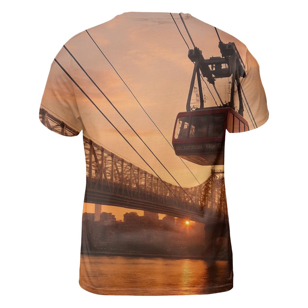 Sunset From The Roosevelt Island Tram Platform creative print fashion shirts