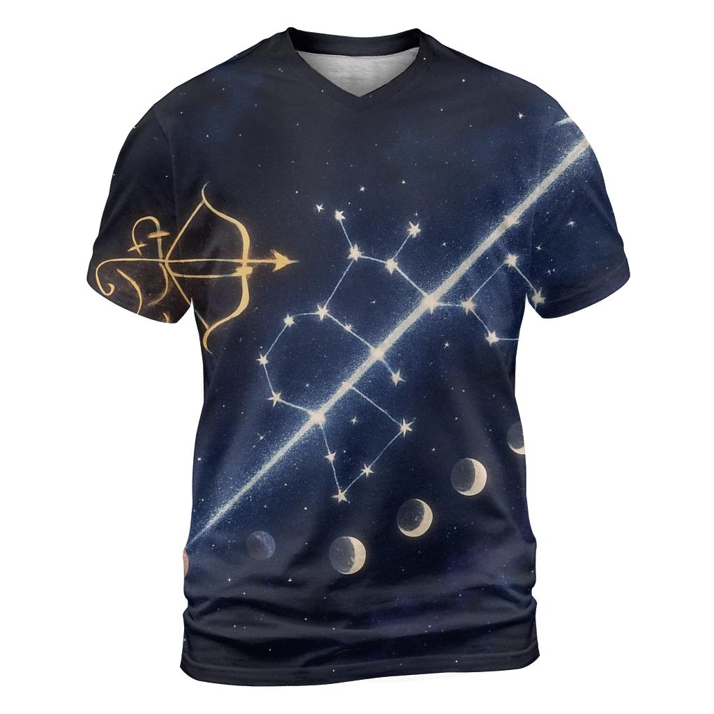 Sagittarius Galactic Arrow Path custom all-over print shirts