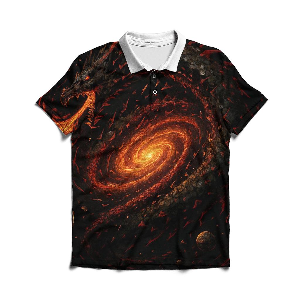 Entropy Dragon Spiral branded logo polo shirts