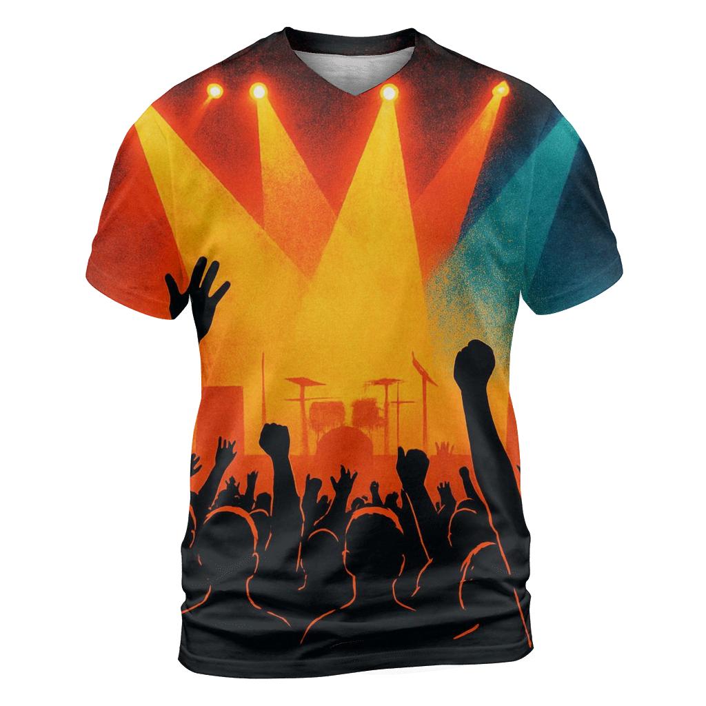 Stage Lights Silhouette Crowd creative print fashion shirts