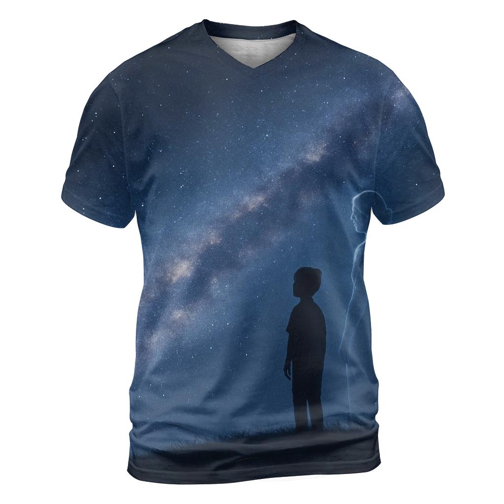 Her Shadow In The Milky Way Always One Step Beside creative print fashion shirts