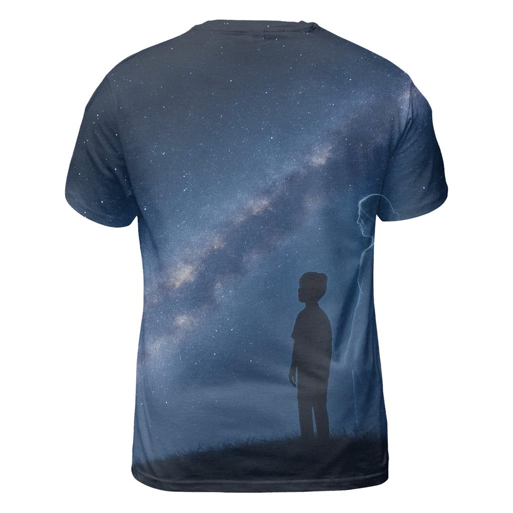Her Shadow In The Milky Way Always One Step Beside creative print fashion shirts