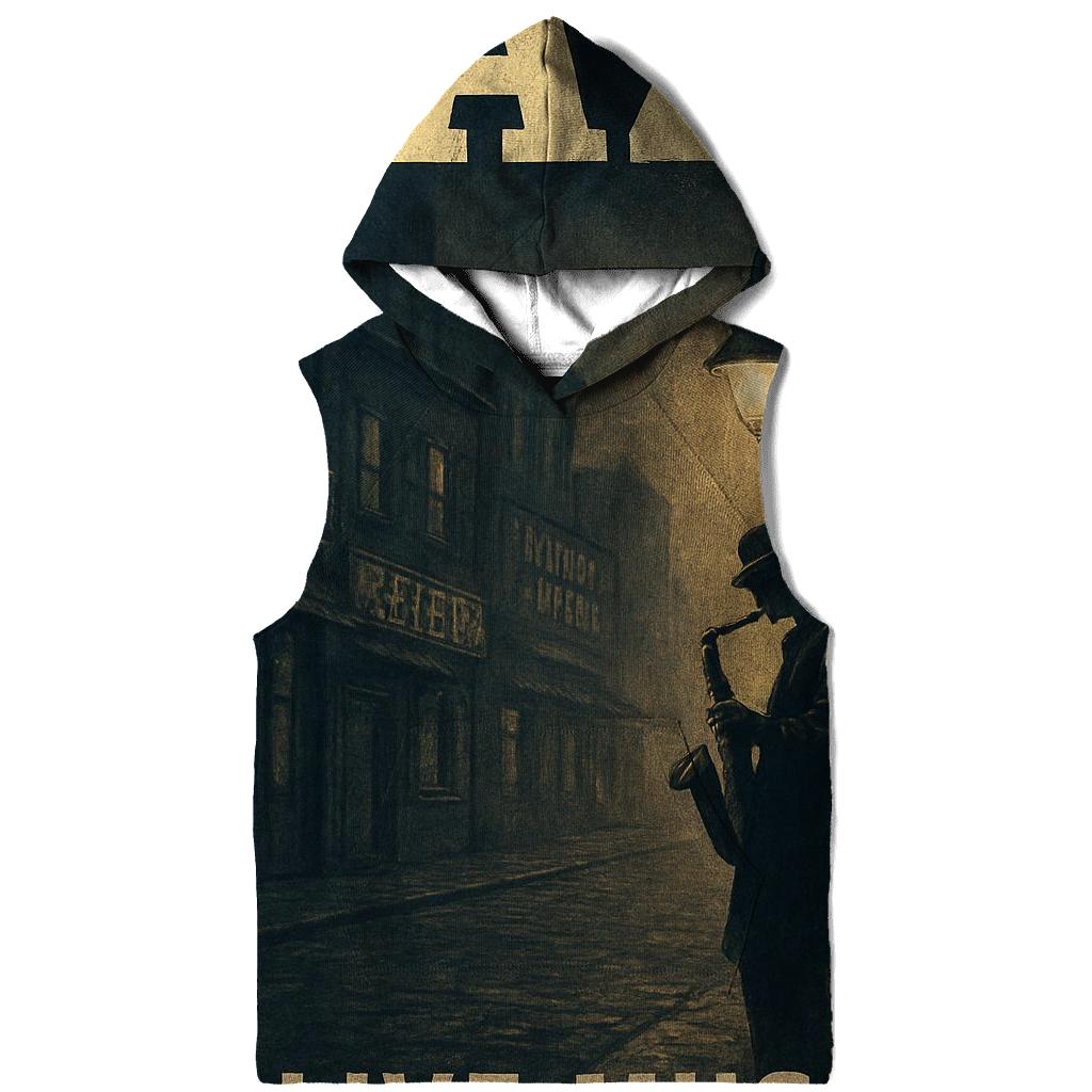 Old Harbor Night Jazz Poster designer hoodies
