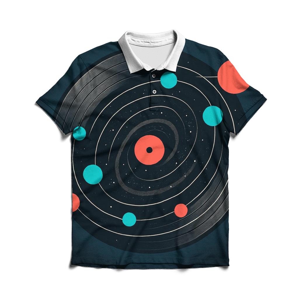 Orbiting Vinyl Galaxy personalized polo shirts
