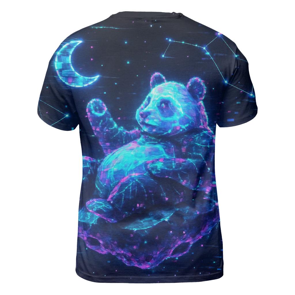 Glitch Panda Constellation vibrant all-over design tees