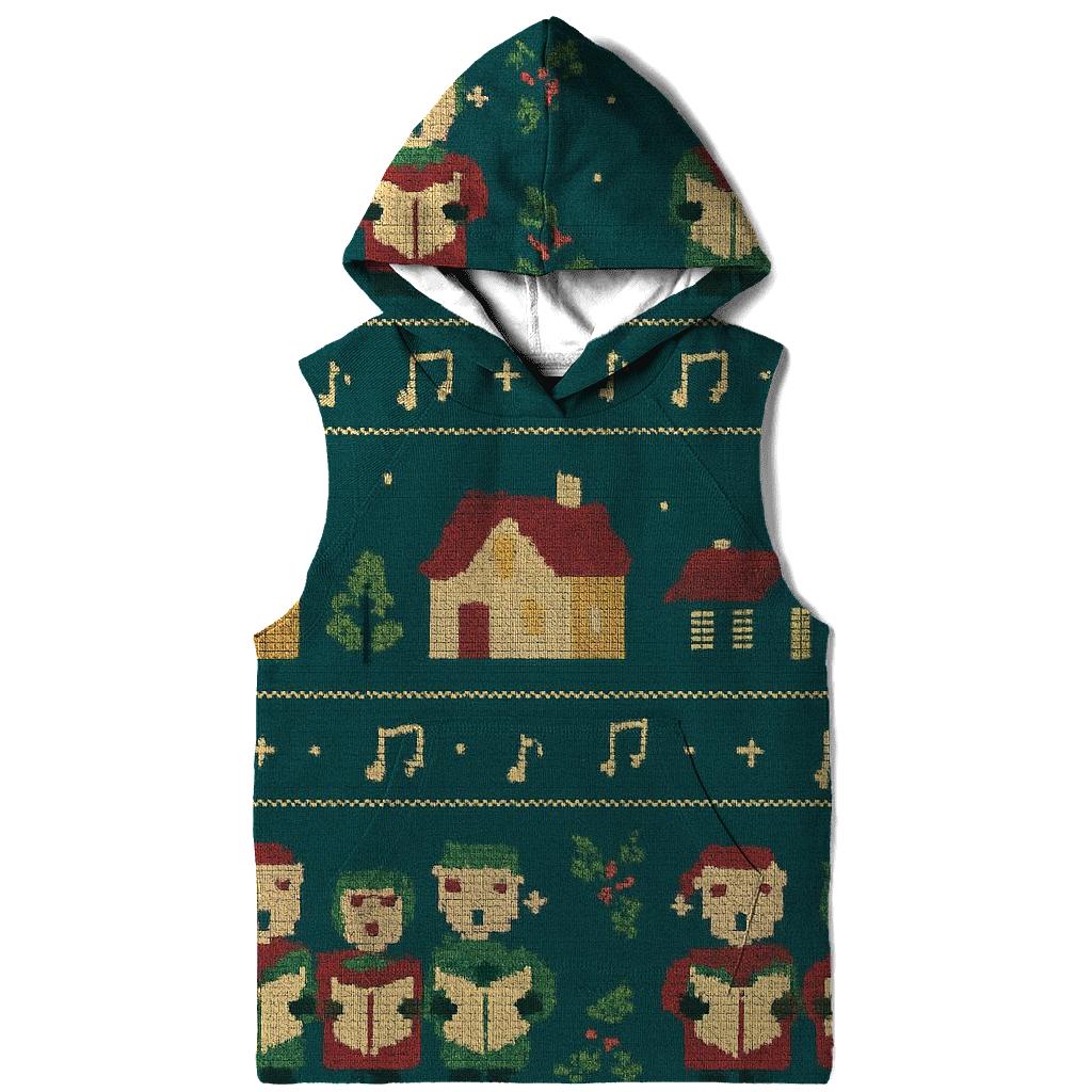 Festive Carolers Village Panel Design graphic hoodies