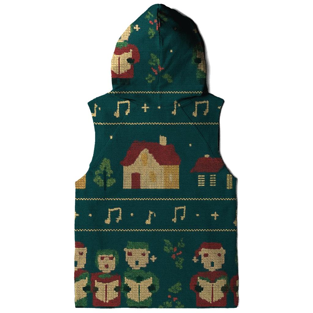 Festive Carolers Village Panel Design graphic hoodies