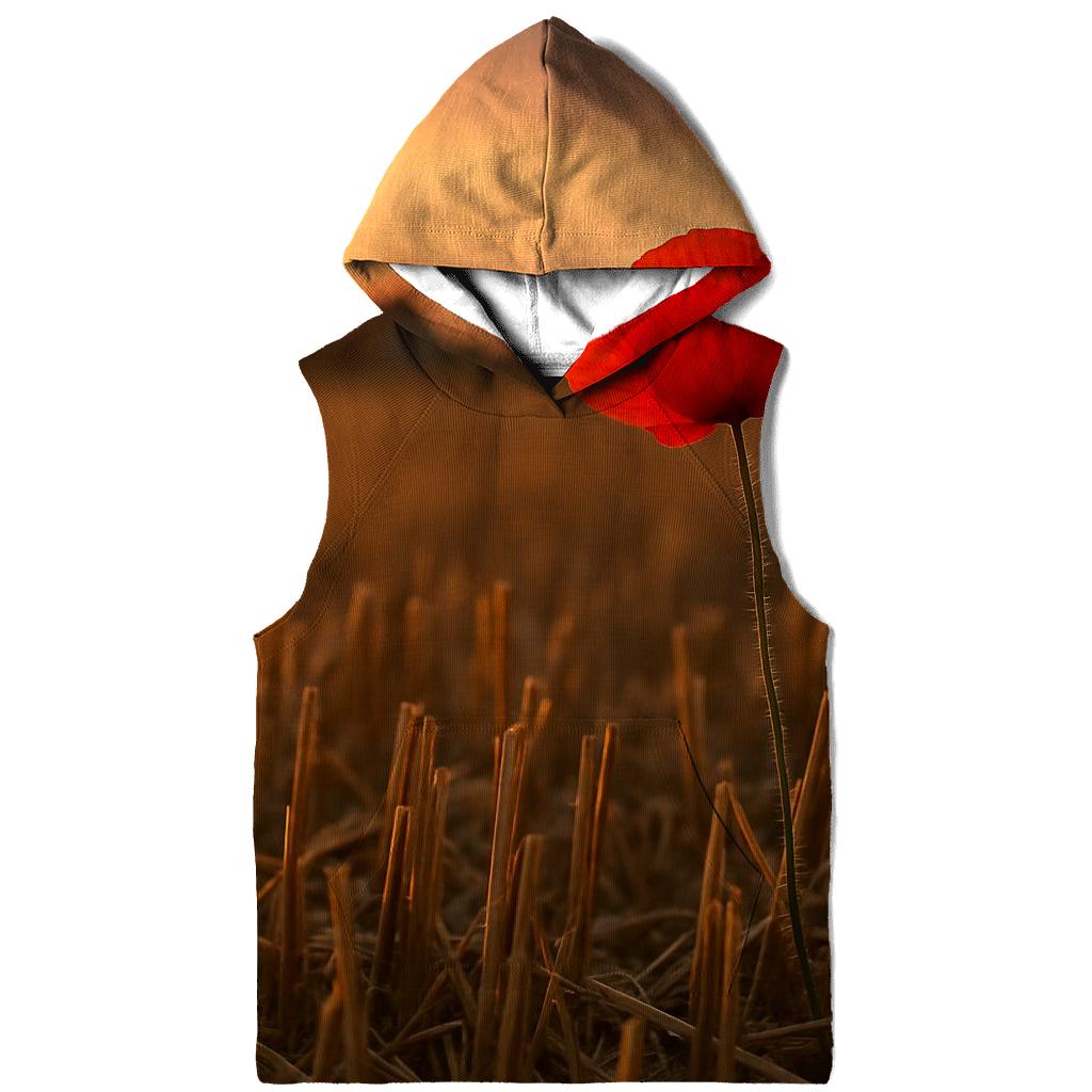 Poppy Remnant In Harvested Wheat Field hoodies fashion