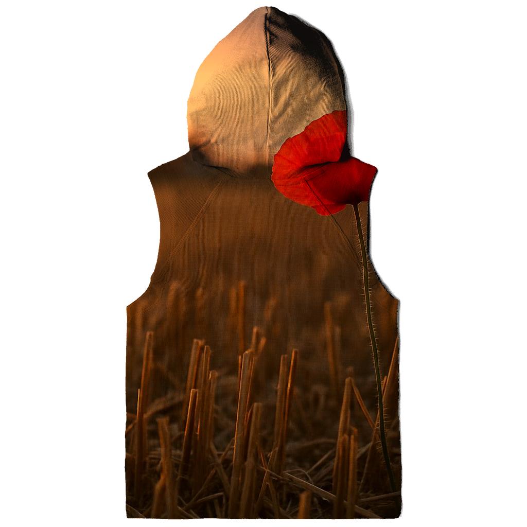 Poppy Remnant In Harvested Wheat Field hoodies fashion