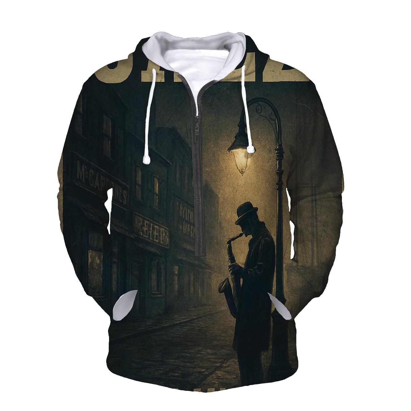 Old Harbor Night Jazz Poster graphic hoodies