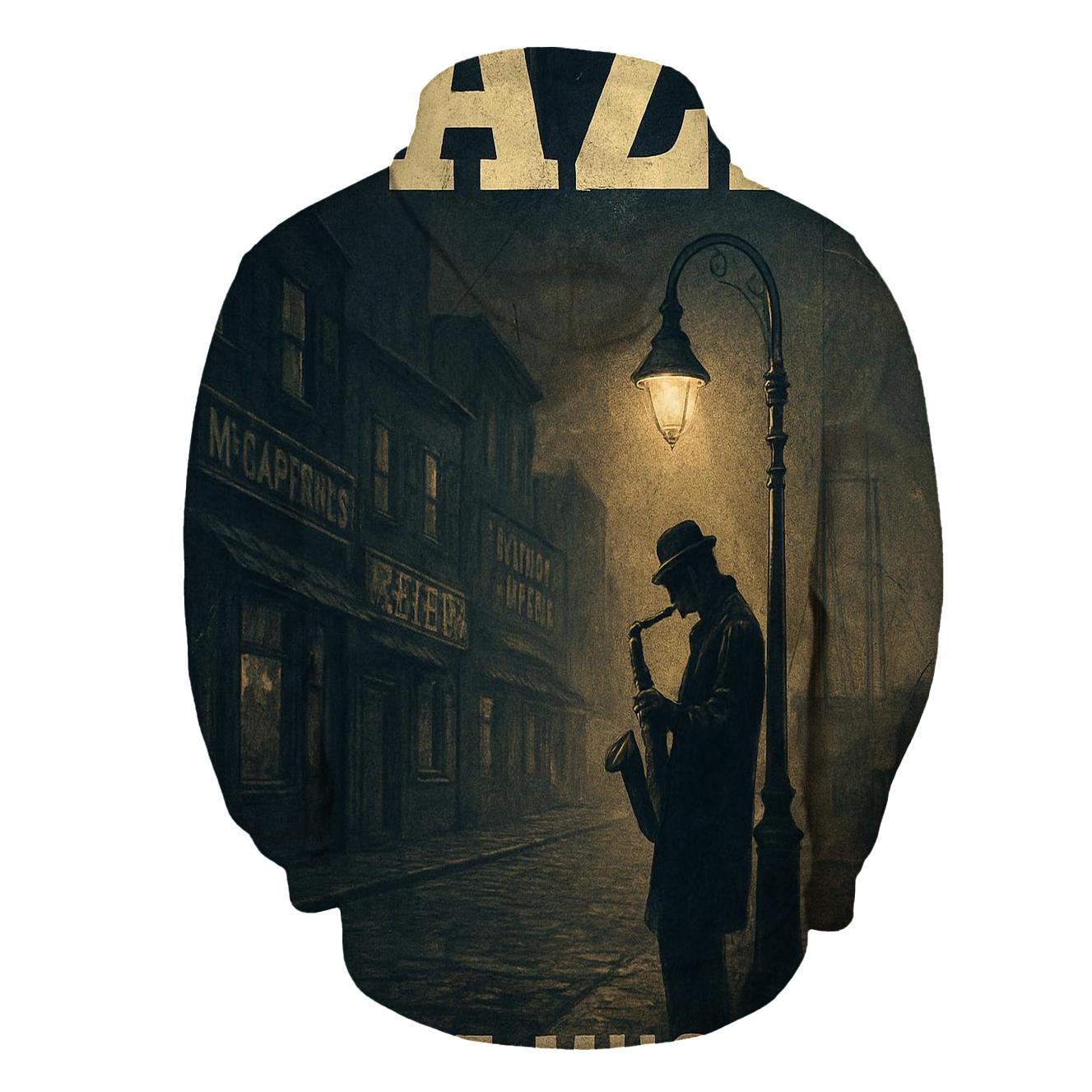 Old Harbor Night Jazz Poster graphic hoodies