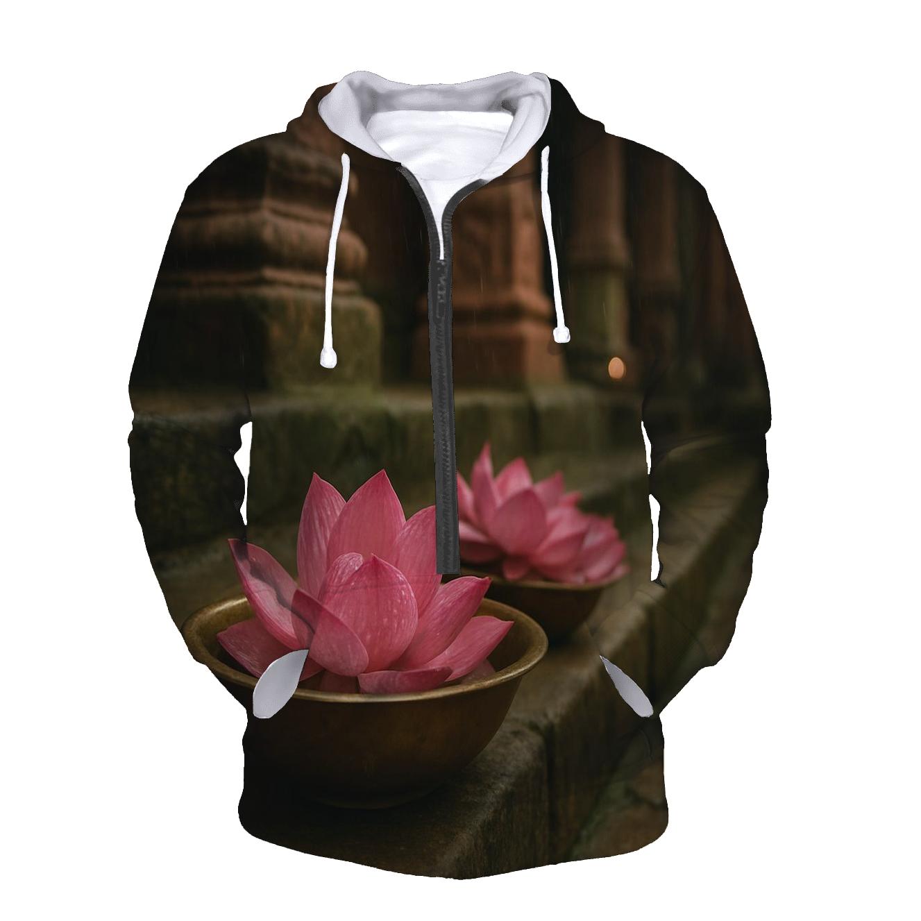 Monsoon Lotus On Temple Step pullover hoodies