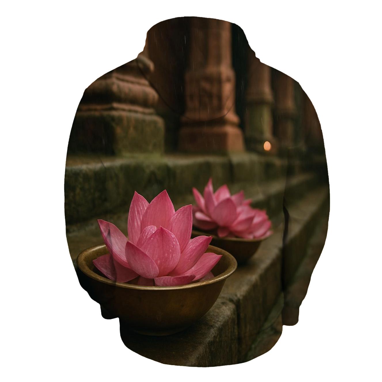 Monsoon Lotus On Temple Step pullover hoodies