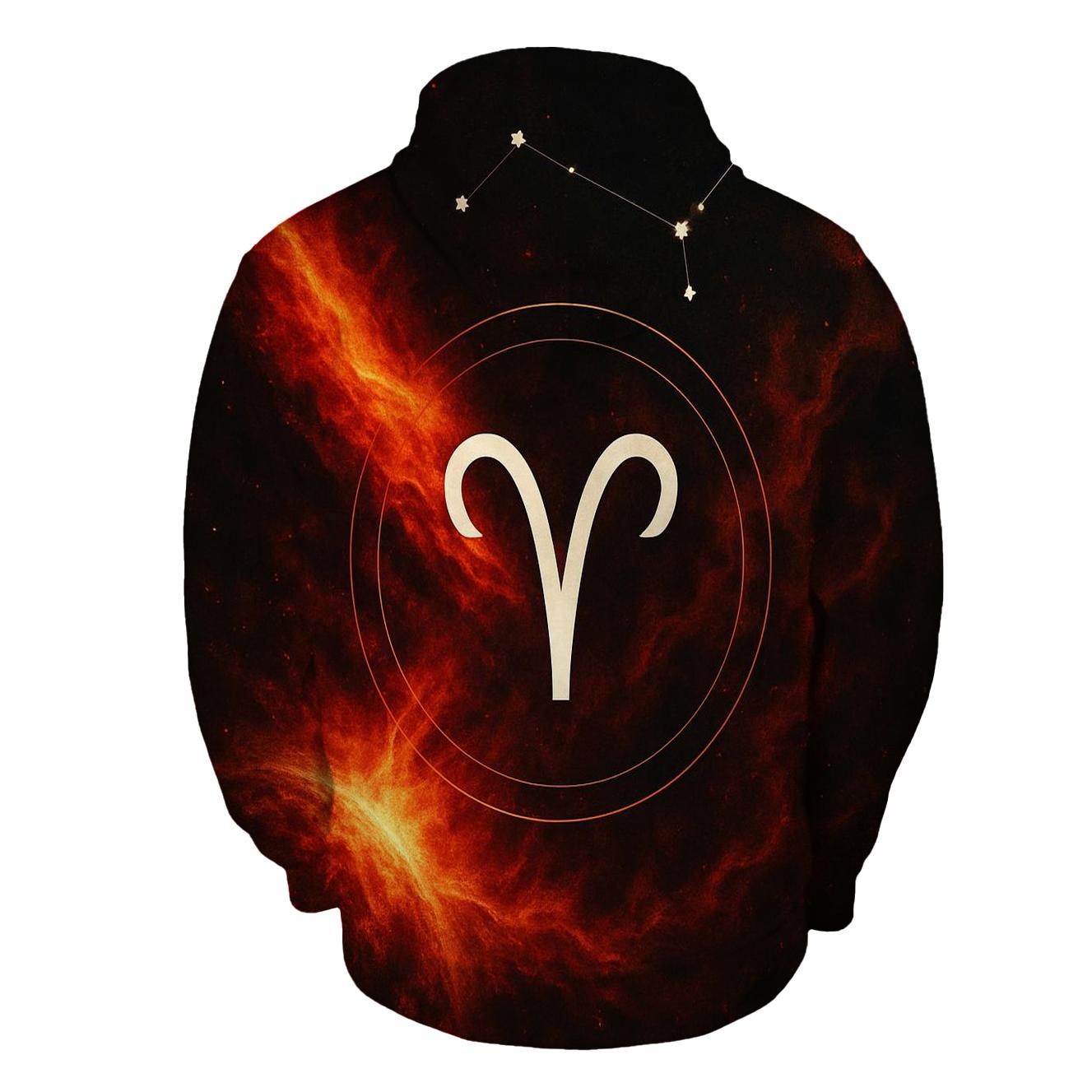 Aries Solar Storm Ram Sigil zip-up hoodies