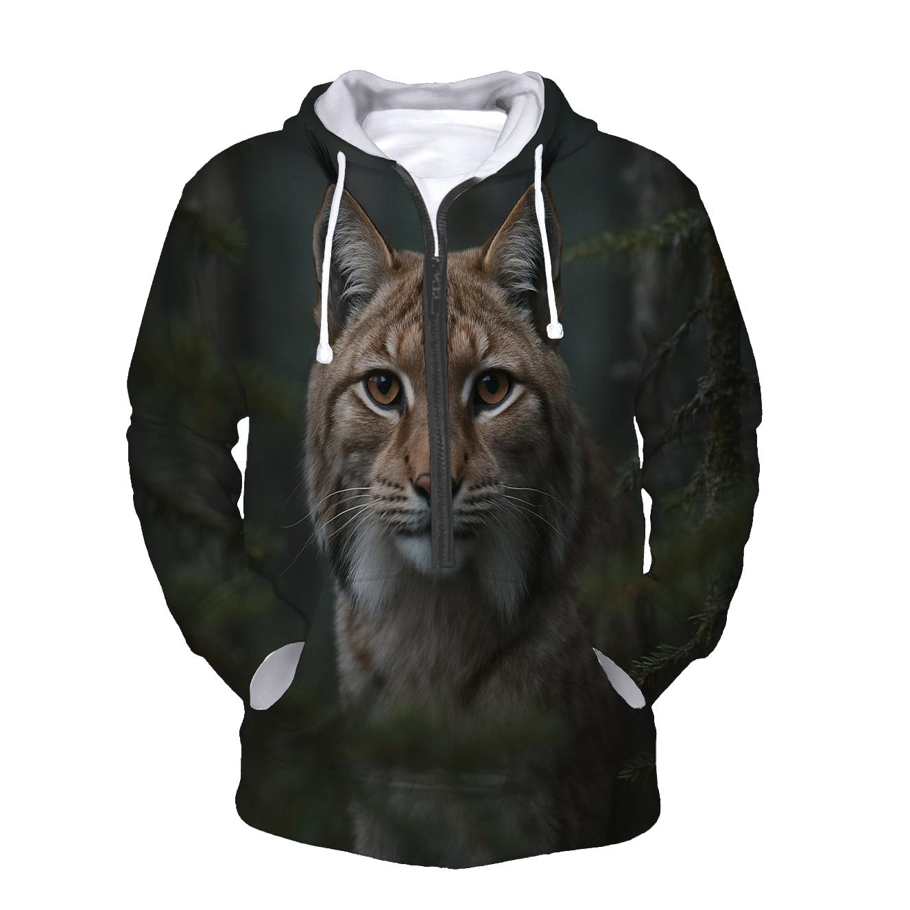 Forest Gaze Eurasian Lynx hoodie trends