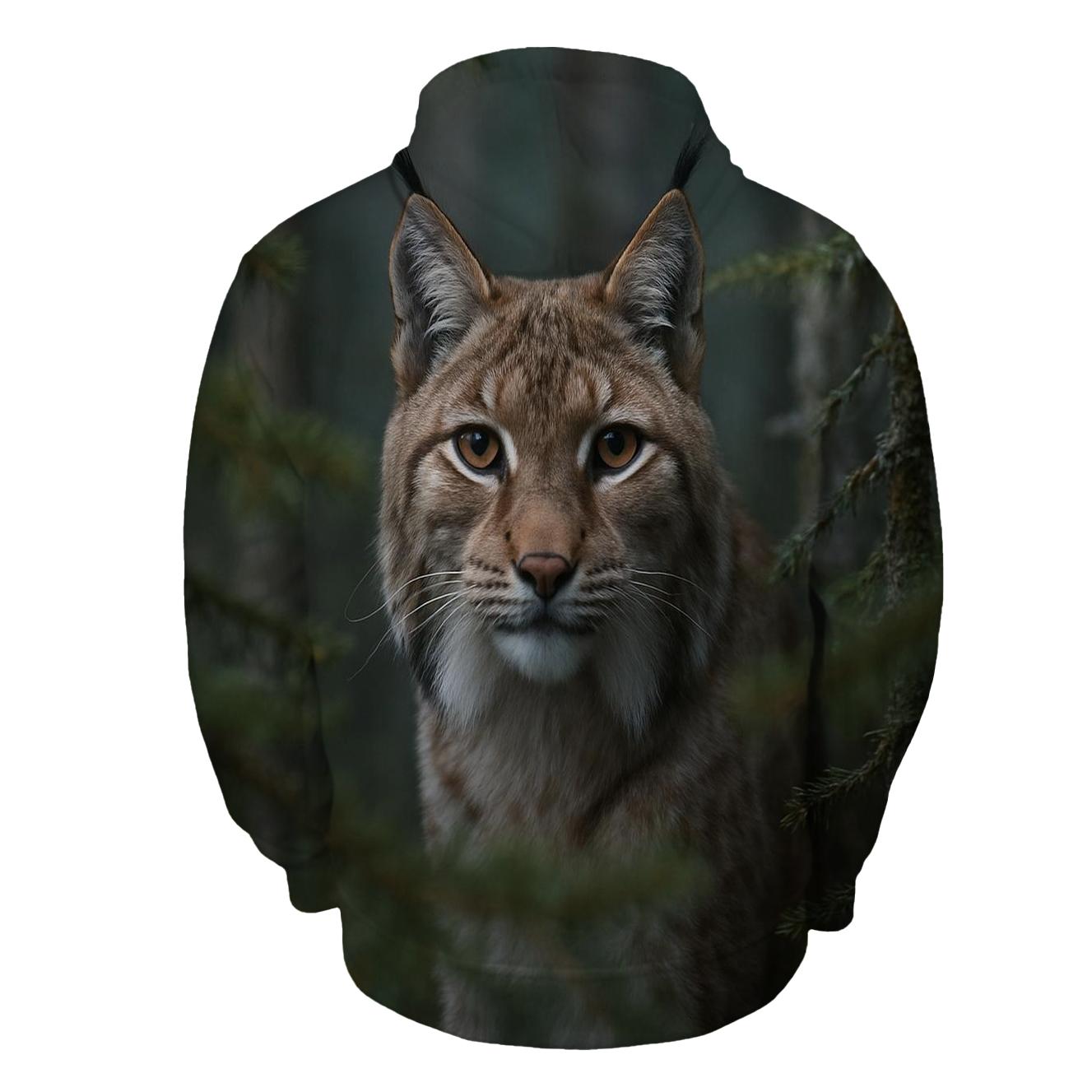 Forest Gaze Eurasian Lynx hoodie trends