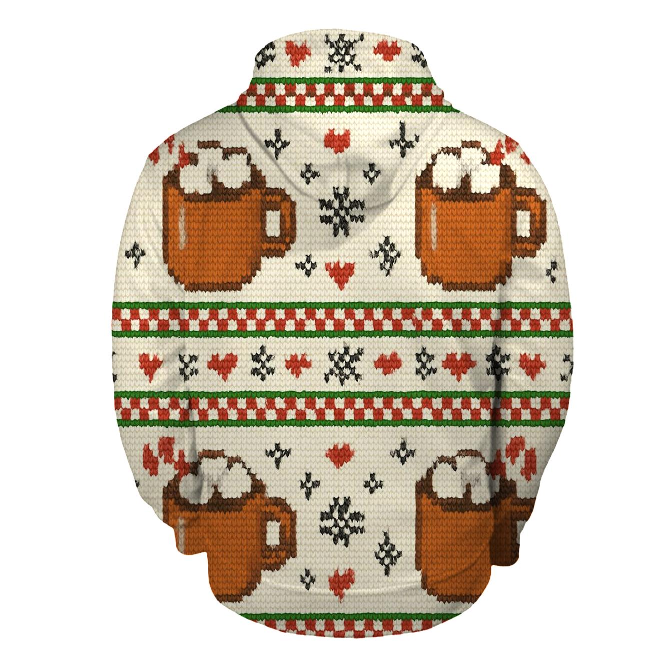 Hot Cocoa Mug Stripe Mashup Design heavyweight hoodies