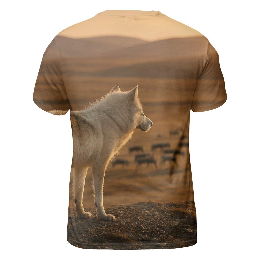 Tundra Wolf On Caribou Migration Ridge artistic all-over print tops