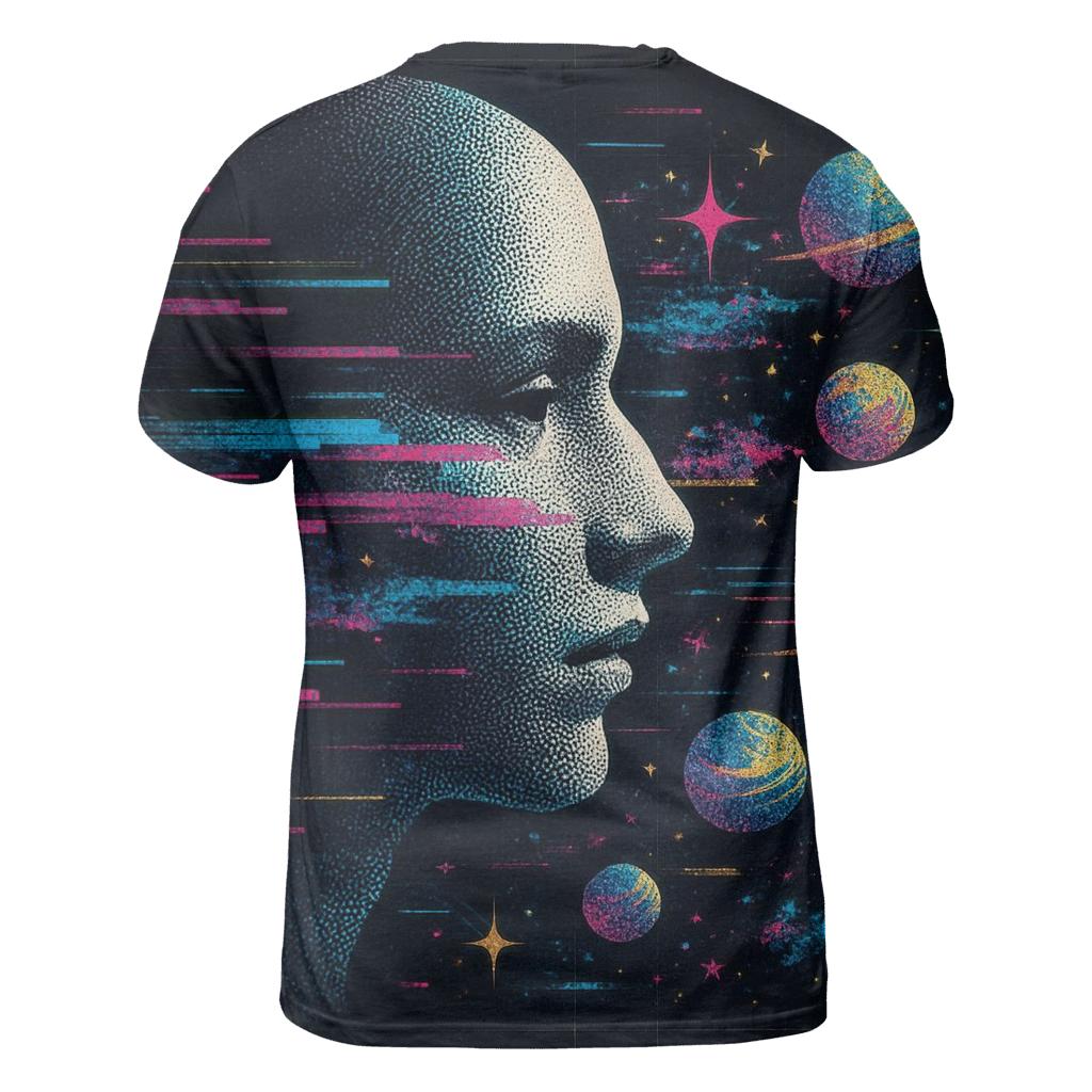 Astral Glitch Portrait creative print fashion shirts