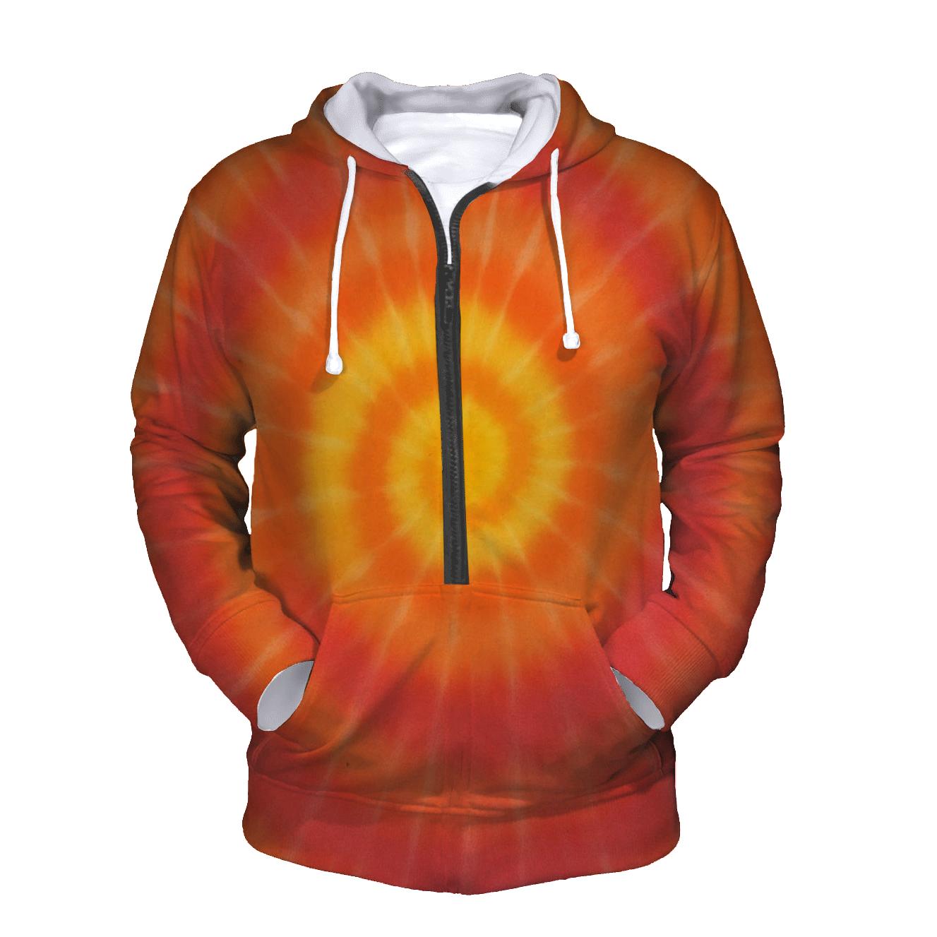 Solar Citrus Spiral Bullseye embroidered hoodies