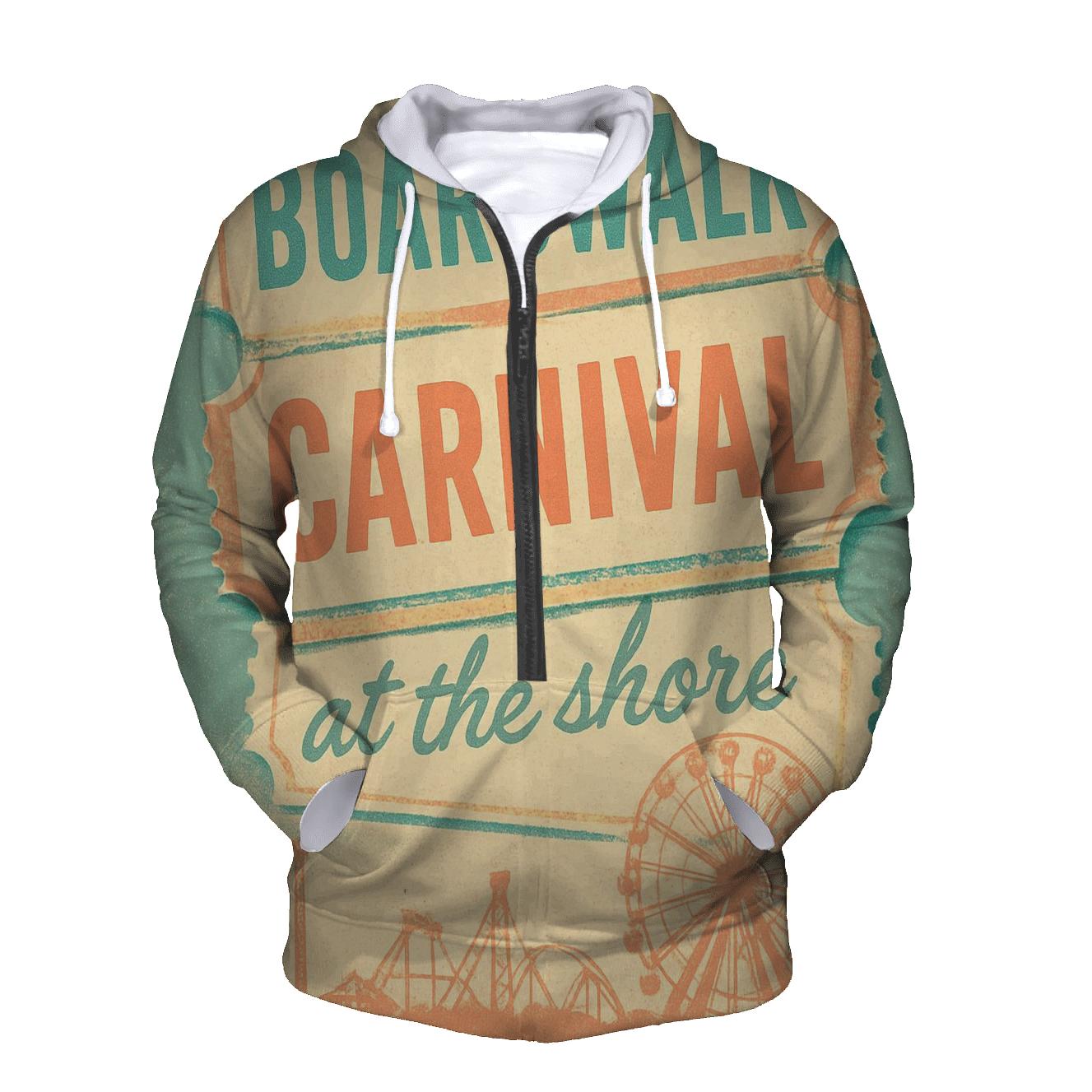 Faded Boardwalk Carnival Ticket Art zip-up hoodies