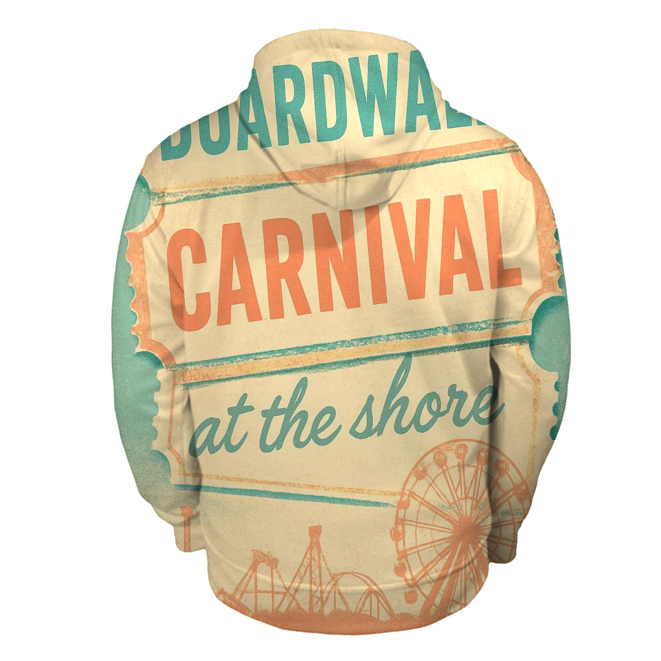Faded Boardwalk Carnival Ticket Art zip-up hoodies
