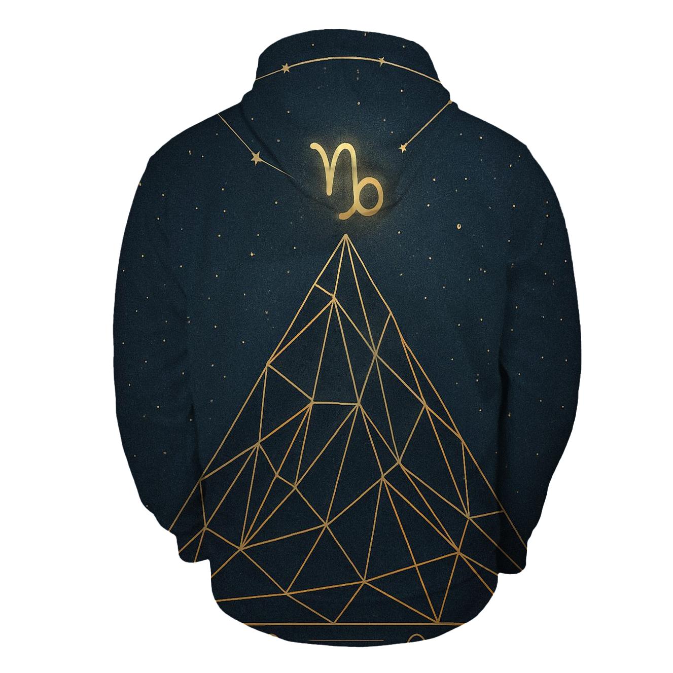 Capricorn Celestial Mountain Grid hoodies fashion