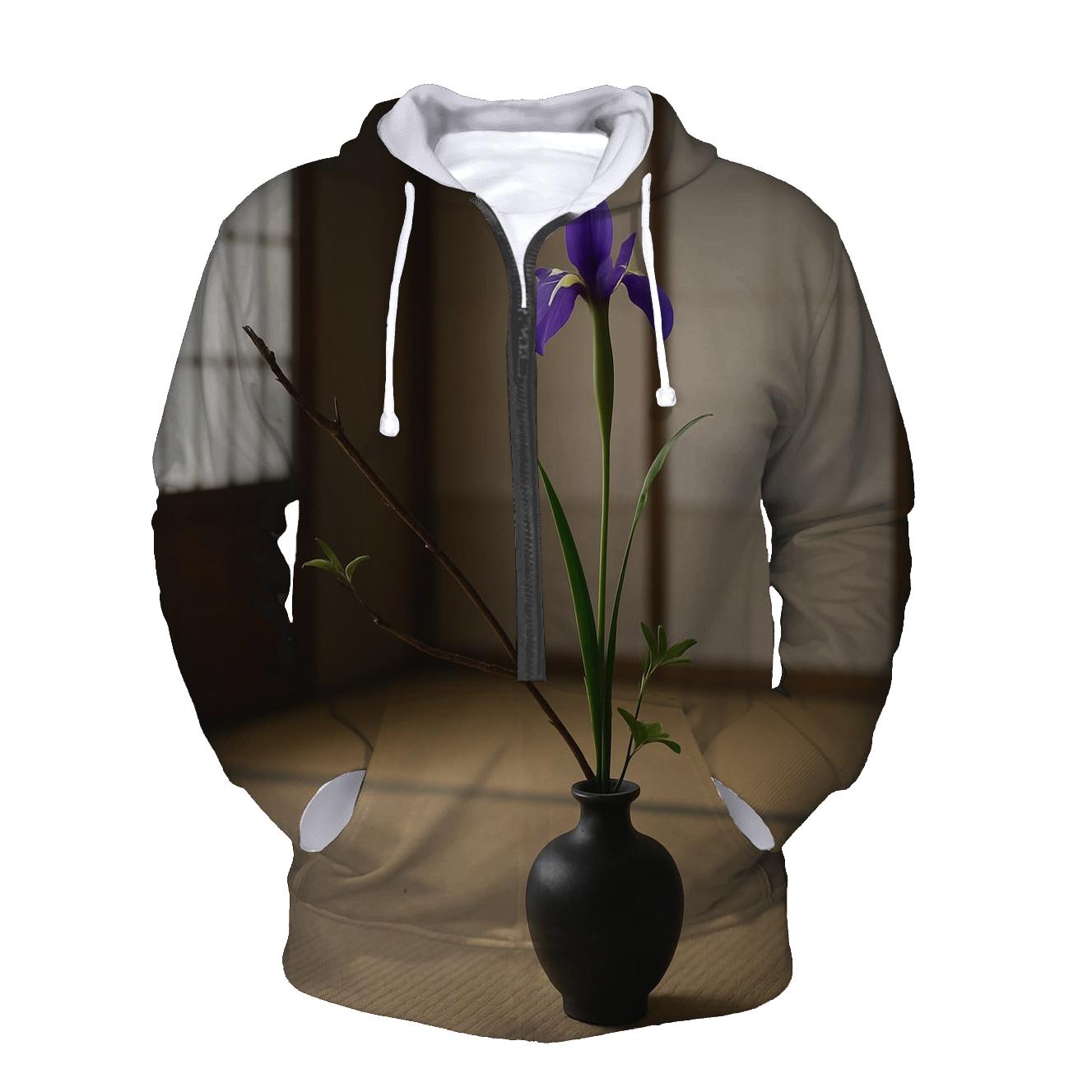 Ikebana Iris On Tatami Floor graphic hoodies