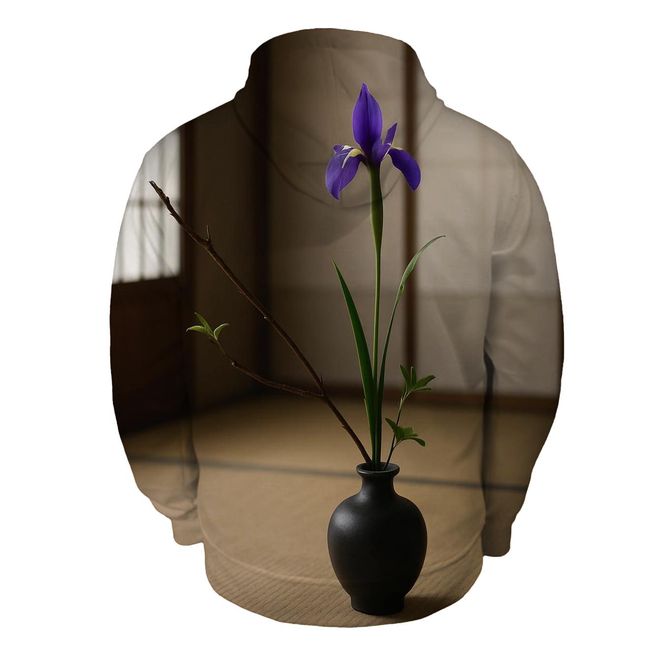 Ikebana Iris On Tatami Floor graphic hoodies