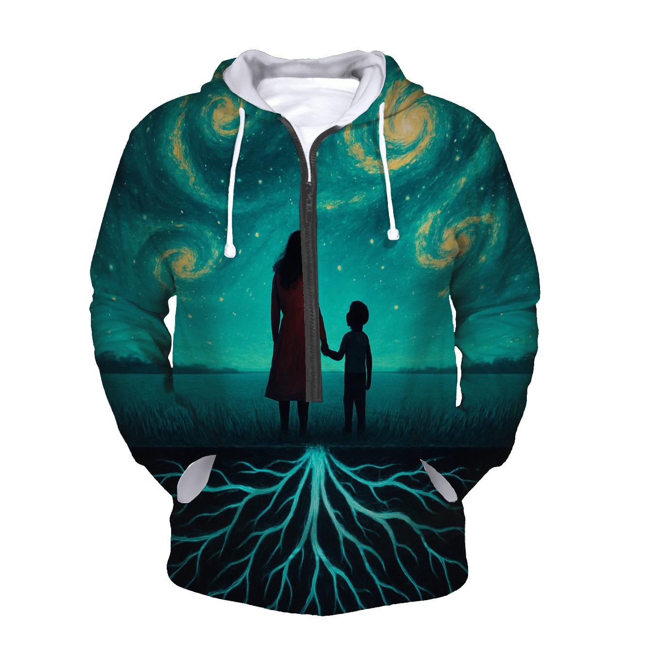 Roots Of Her Heart A Galaxy Beneath Their Feet lightweight hoodies