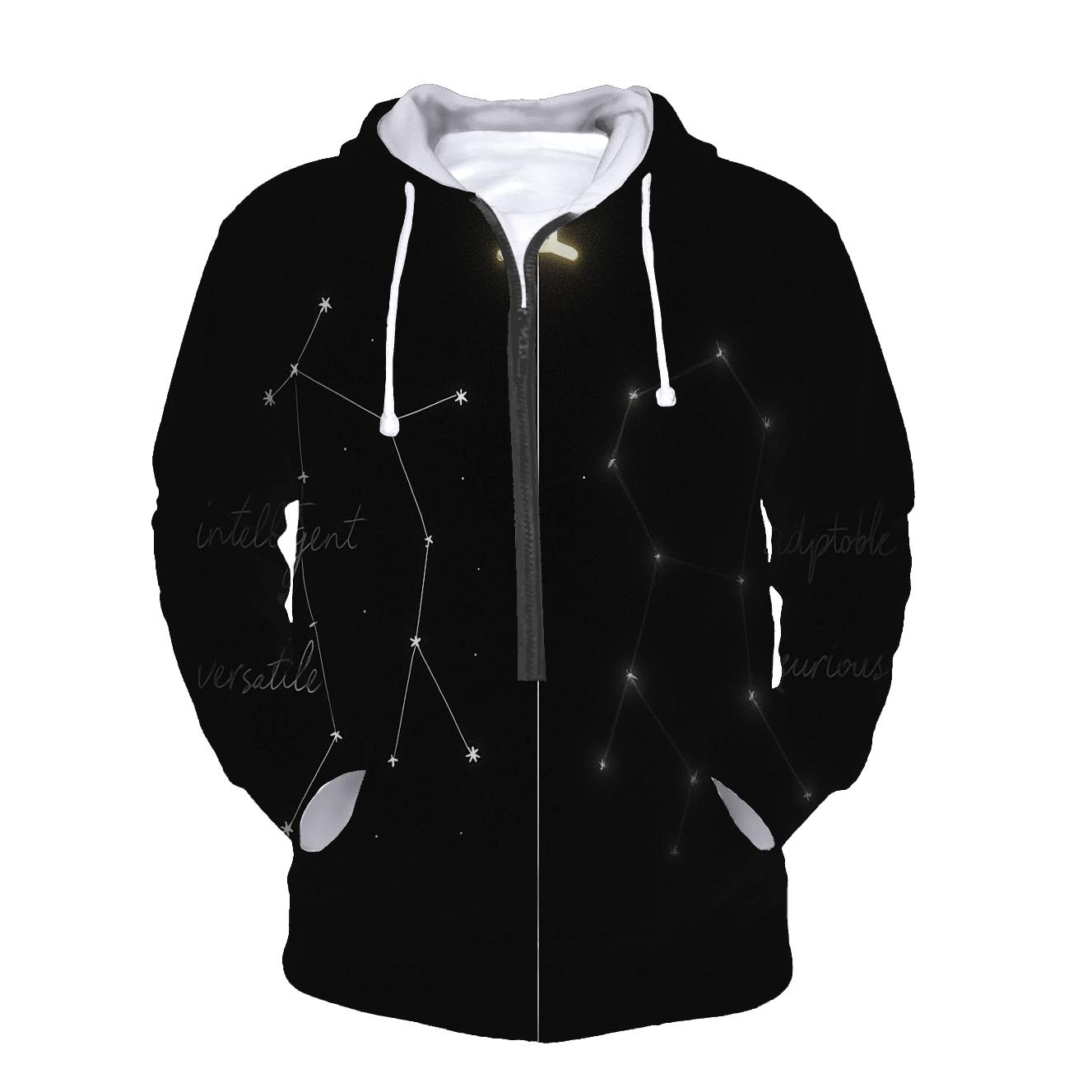Gemini Dual Constellation Mirror pullover hoodies