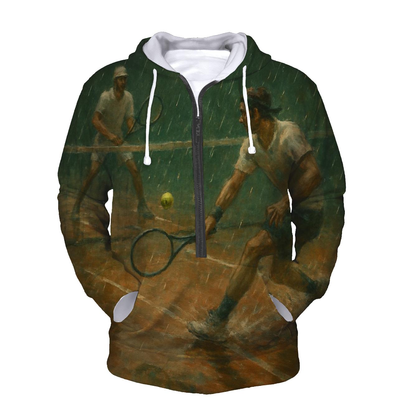 Rainy Day Tennis Rally pullover hoodies