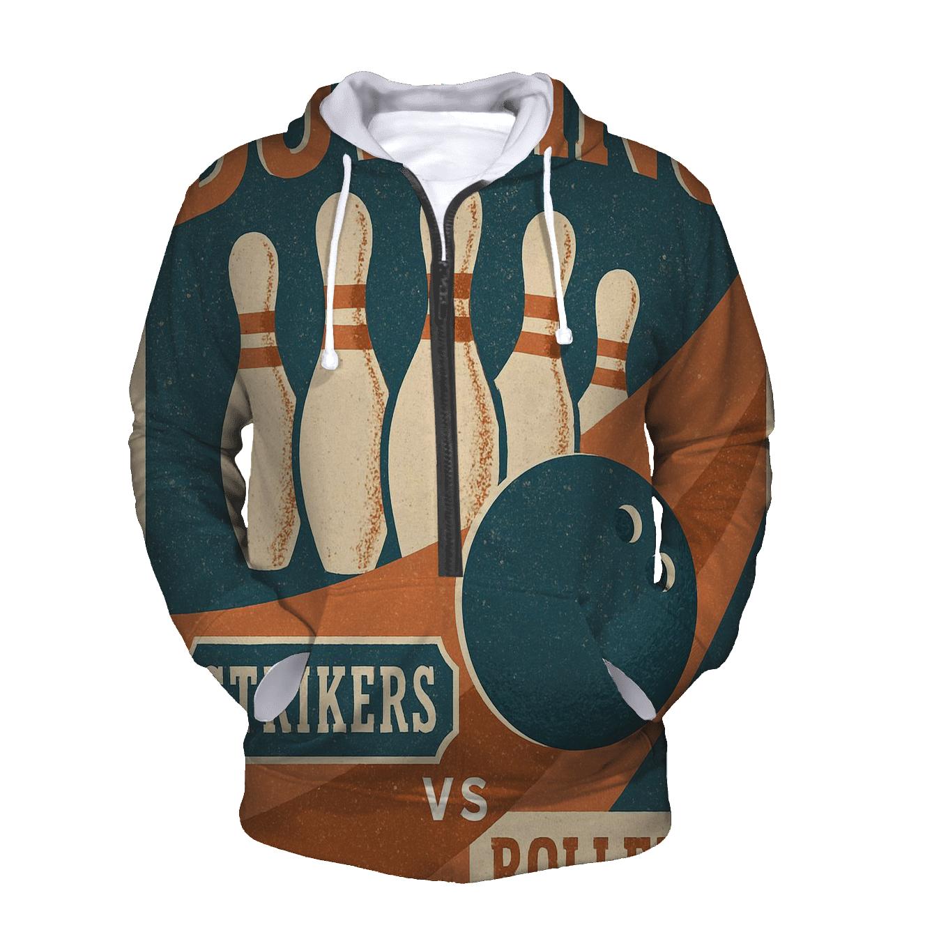 Retro Bowling Alley League Poster hoodie designs