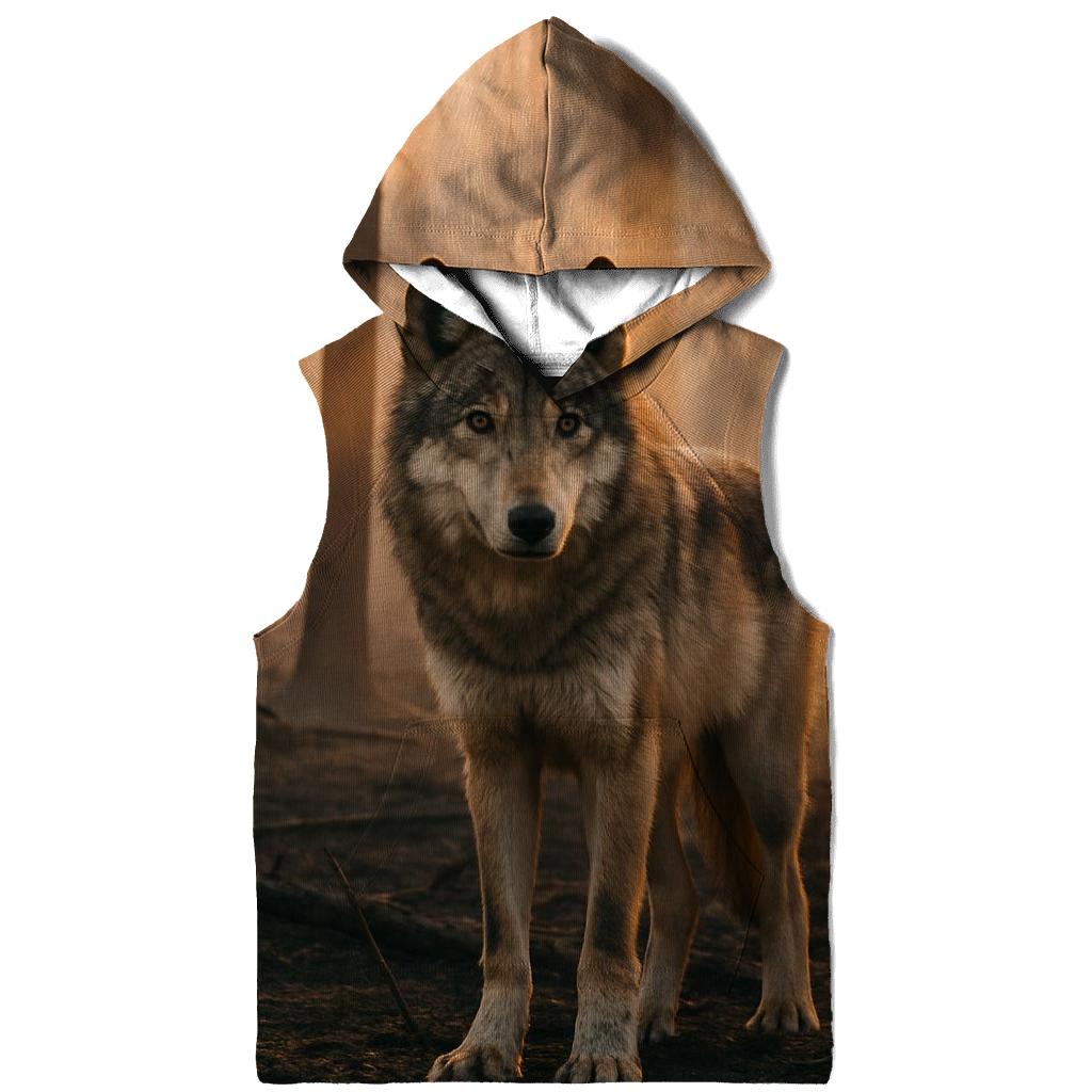 Timber Wolf At Forest Fire Edge pullover hoodies