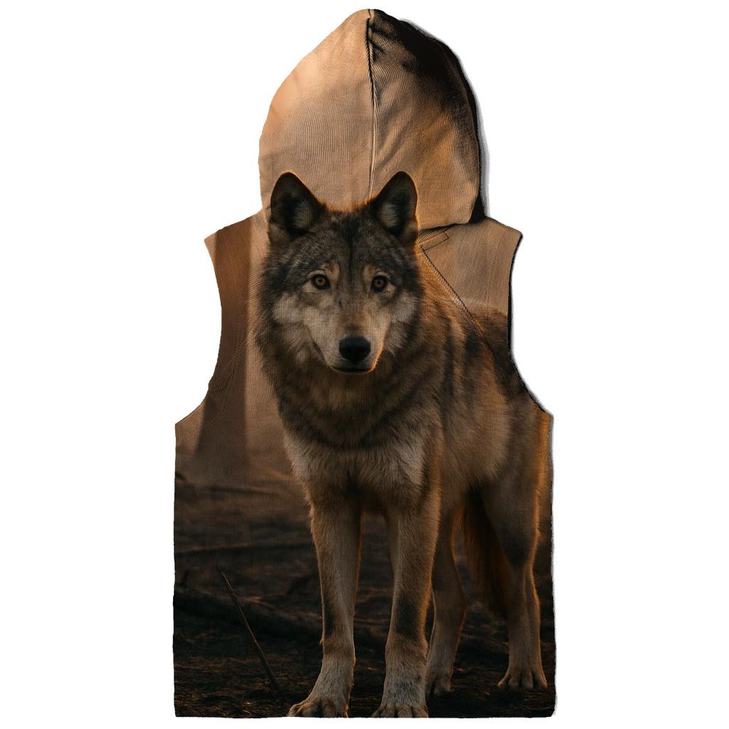 Timber Wolf At Forest Fire Edge pullover hoodies