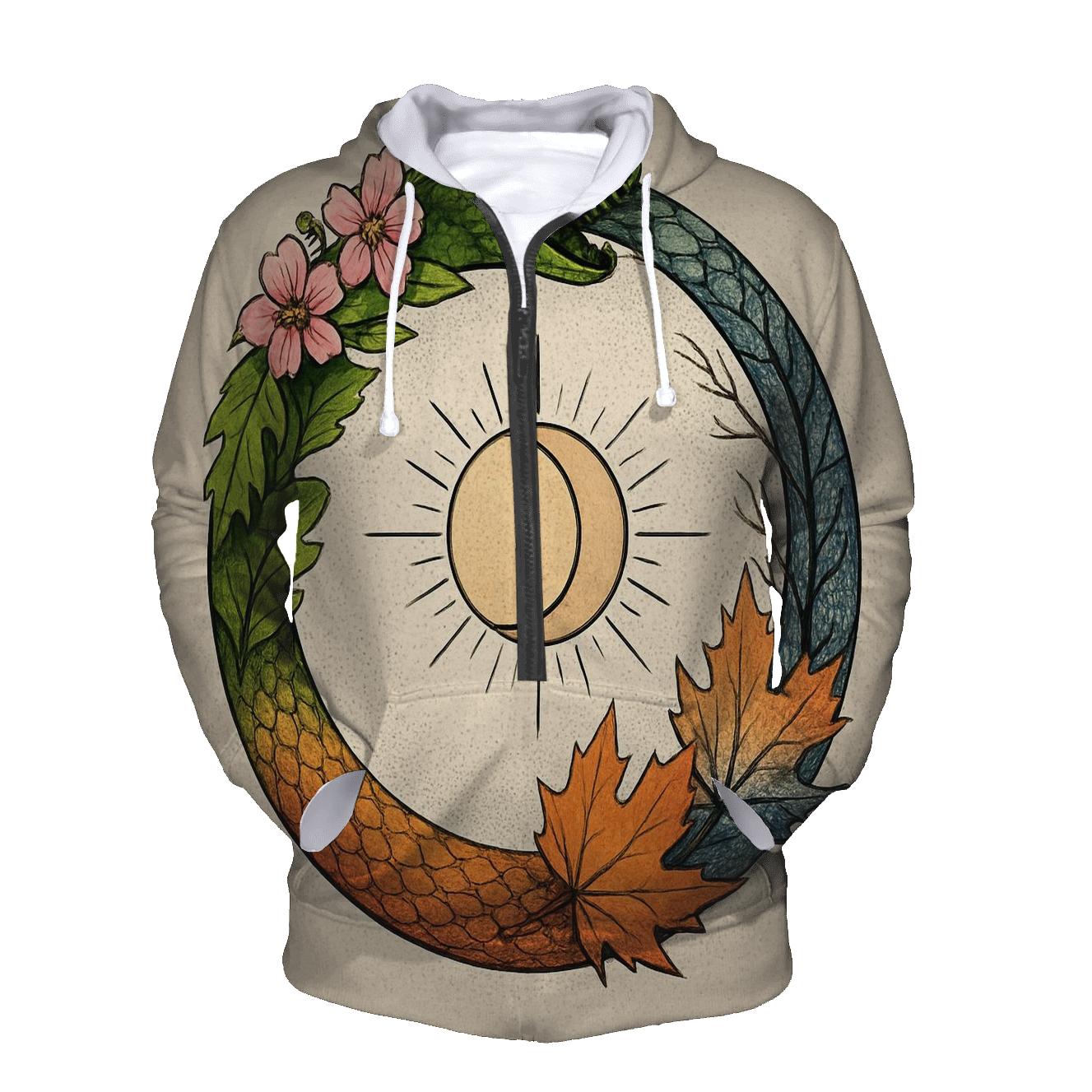 Forest Seasons Ouroboros Ring premium hoodies