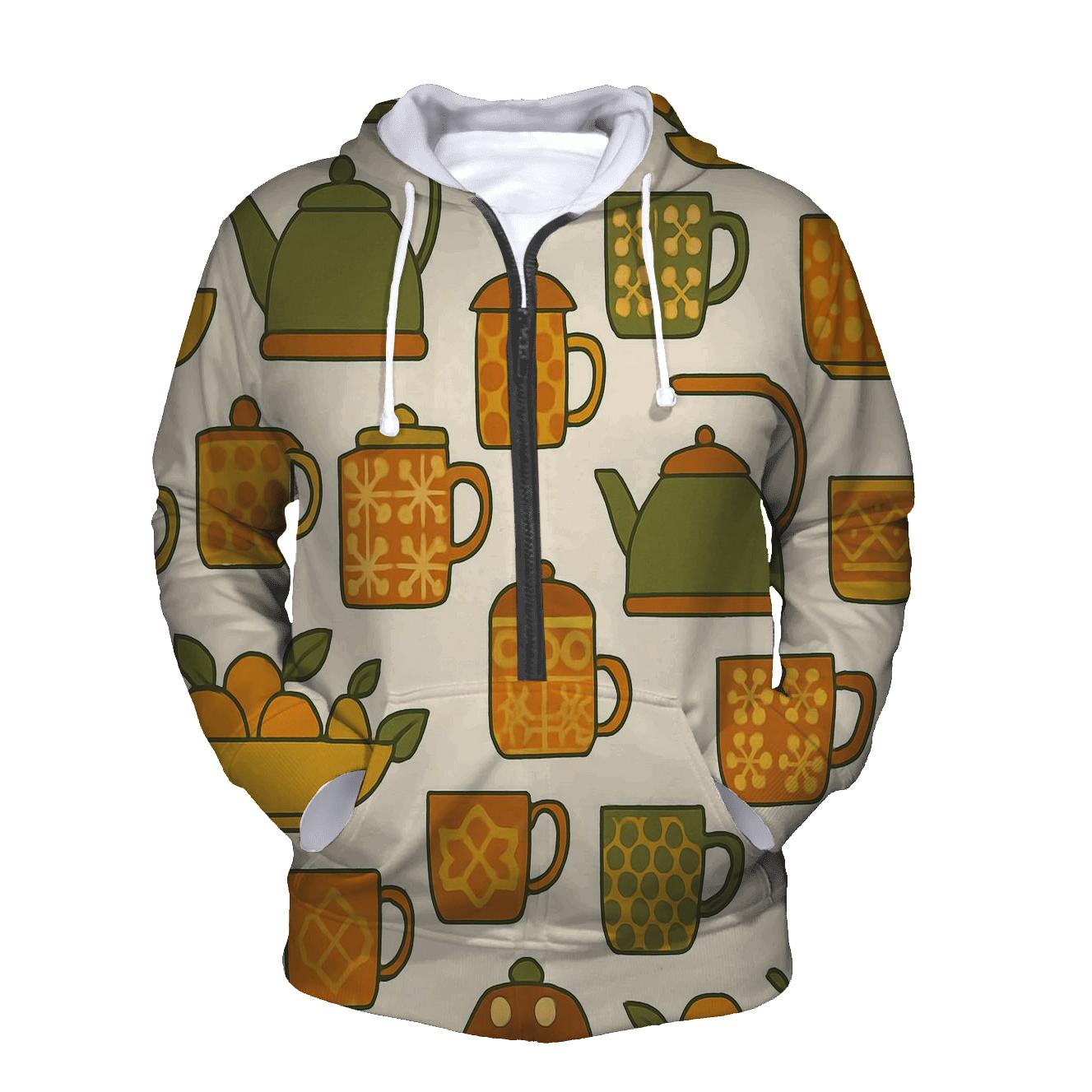 Retro Kitchen Pattern zip-up hoodies