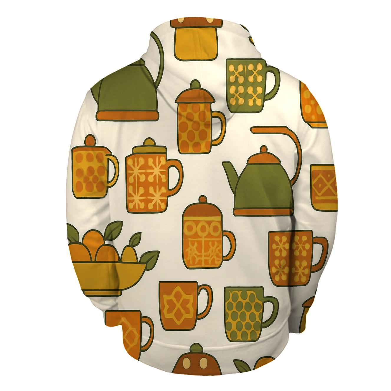 Retro Kitchen Pattern zip-up hoodies