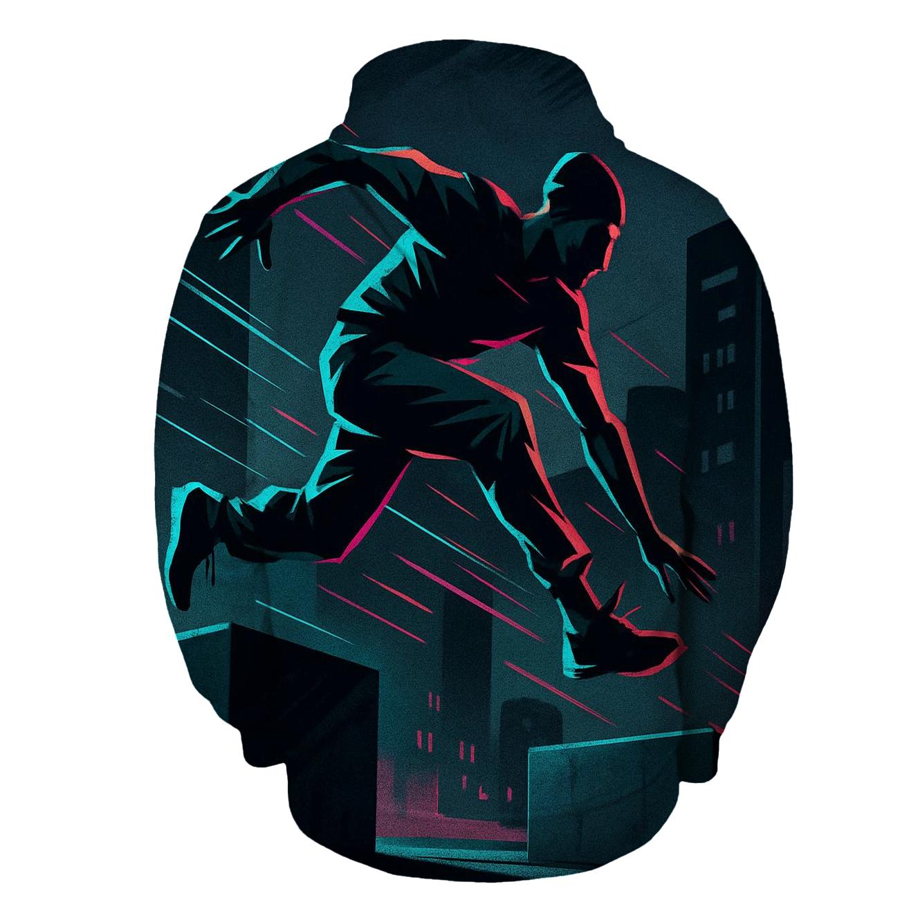 City Night Parkour Run hoodie styles