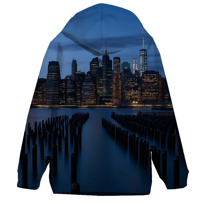 Blue Hour Reflections Over The East River lightweight hoodies