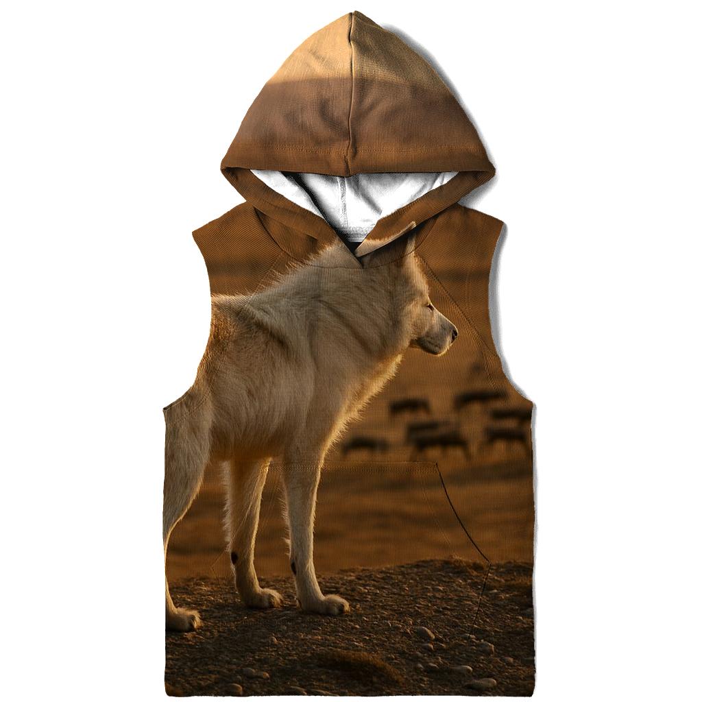 Tundra Wolf On Caribou Migration Ridge lightweight hoodies